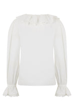 Load image into Gallery viewer, Blouse with V-neck in cotton poplin