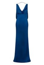 Load image into Gallery viewer, Long dress with draped neckline