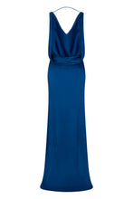 Load image into Gallery viewer, Long dress with draped neckline