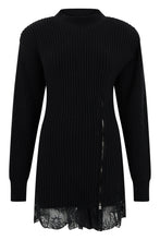 Load image into Gallery viewer, Wool knit dress with lace insert