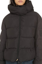 Load image into Gallery viewer, Hooded techno fabric down jacket