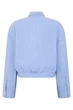 Load image into Gallery viewer, Cropped Shirt in Cotton with Jewel Collar