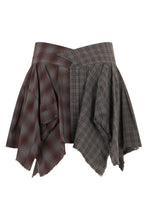 Load image into Gallery viewer, Short checkered cotton skirt