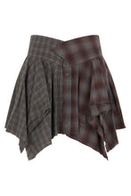 Load image into Gallery viewer, Short checkered cotton skirt