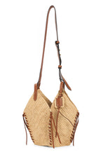 Load image into Gallery viewer, Raffia bag with leather inserts