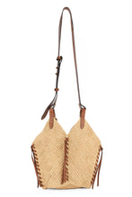 Load image into Gallery viewer, Raffia bag with leather inserts