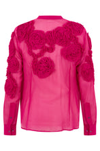Load image into Gallery viewer, Sheer shirt with applied roses