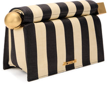 Load image into Gallery viewer, Round Square Canvas Stripe Pouch Bag