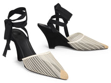 Load image into Gallery viewer, Elegant shoes with heel and decorative ribbon