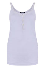 Load image into Gallery viewer, Cotton tank top with embroidered edge