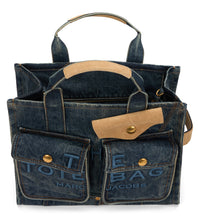 Load image into Gallery viewer, Medium Cargo Tote bag in denim and suede