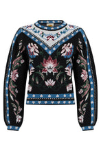 Load image into Gallery viewer, Crew neck sweater with jacquard pattern