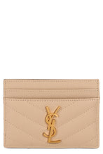 Load image into Gallery viewer, Matelassé leather card holder with logo