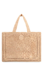 Load image into Gallery viewer, Floral Raffia tote bag