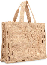 Load image into Gallery viewer, Floral Raffia tote bag