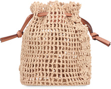 Load image into Gallery viewer, Raffia bucket bag