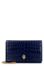 Load image into Gallery viewer, Skull croco-print leather clutch