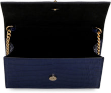 Load image into Gallery viewer, Skull croco-print leather clutch