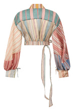 Load image into Gallery viewer, Short linen mix silk blouse