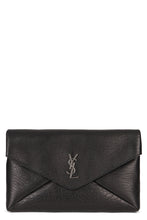 Load image into Gallery viewer, Leather clutch with logo
