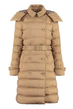 Load image into Gallery viewer, Hooded double-breasted down jacket