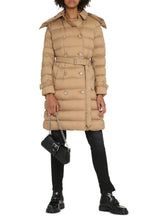 Load image into Gallery viewer, Hooded double-breasted down jacket