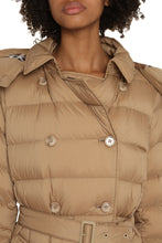 Load image into Gallery viewer, Hooded double-breasted down jacket