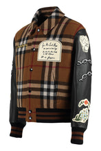 Load image into Gallery viewer, Wool and leather bomber jacket