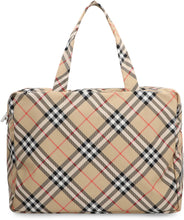 Load image into Gallery viewer, Check fabric travel bag