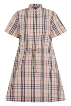 Load image into Gallery viewer, Tartan chemisier dress with drawstring