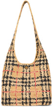 Load image into Gallery viewer, Woven tote bag in tartan