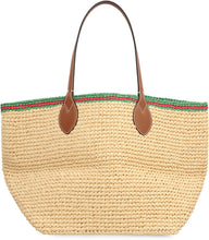 Load image into Gallery viewer, Raffia shopper bag