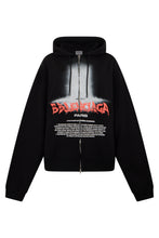 Load image into Gallery viewer, Cotton hoodie with zip and print