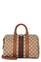 Load image into Gallery viewer, Ophidia Handbag in leather and fabric