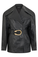 Load image into Gallery viewer, Knotted leather jacket