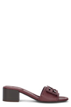 Load image into Gallery viewer, Baguette Slide with mid heel in leather