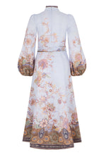 Load image into Gallery viewer, Linen chemisier dress with floral print