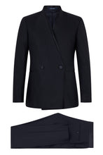 Load image into Gallery viewer, Suit with double-breasted jacket in linen blend