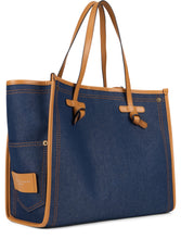 Load image into Gallery viewer, Marcella bag in denim effect fabric and leather