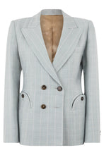 Load image into Gallery viewer, Double-breasted blazer in silk-linen blend