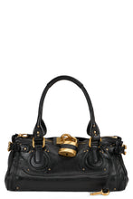 Load image into Gallery viewer, Elegant Black Leather Bag with Golden Details