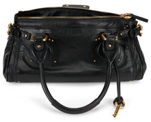 Load image into Gallery viewer, Elegant Black Leather Bag with Golden Details
