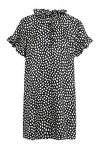 Load image into Gallery viewer, Mini dress with short sleeves in silk jacquard
