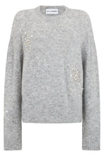 Load image into Gallery viewer, Crew neck sweater with decorative crystals