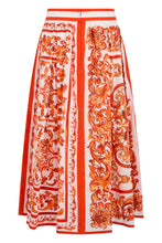Load image into Gallery viewer, Midi skirt in poplin with Maiolica print