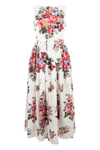 Load image into Gallery viewer, Long cotton dress with flowers