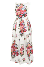 Load image into Gallery viewer, Long cotton dress with flowers