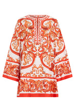 Load image into Gallery viewer, Twill caftan with majolica print