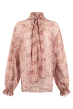 Load image into Gallery viewer, Silk blouse with flowers