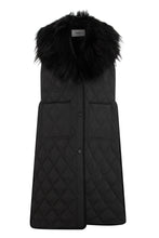 Load image into Gallery viewer, Padded gilet with fur collar